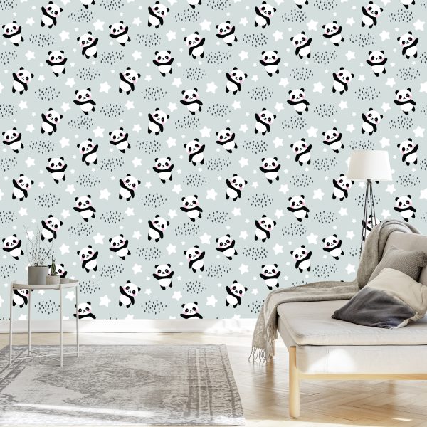 Behang Panda's Onder De Sterren - Afbeelding 3