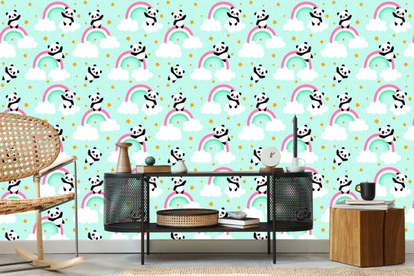 Behang Panda's In De Regen - Afbeelding 5