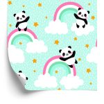 Behang Panda's In De Regen