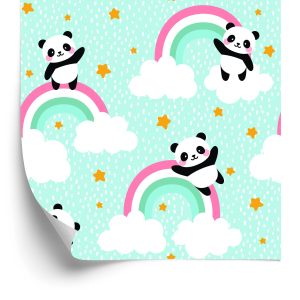 Behang Panda's In De Regen