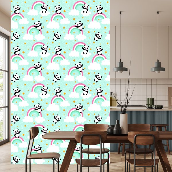 Behang Panda's In De Regen - Afbeelding 4