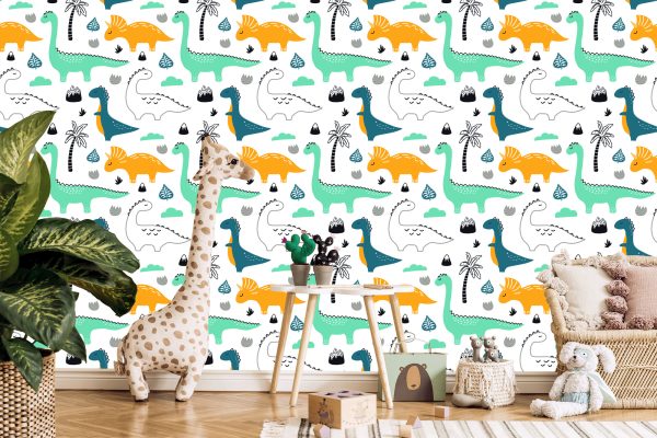Behang Top Met Dinosaurussenbladeren Voor De Jongenskamer - Afbeelding 5