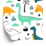 Behang Top Met Dinosaurussenbladeren Voor De Jongenskamer