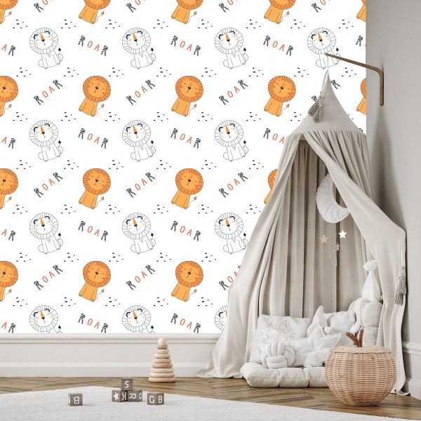 Behang Pastel Lions Huisdieren Jongenskamer - Afbeelding 3