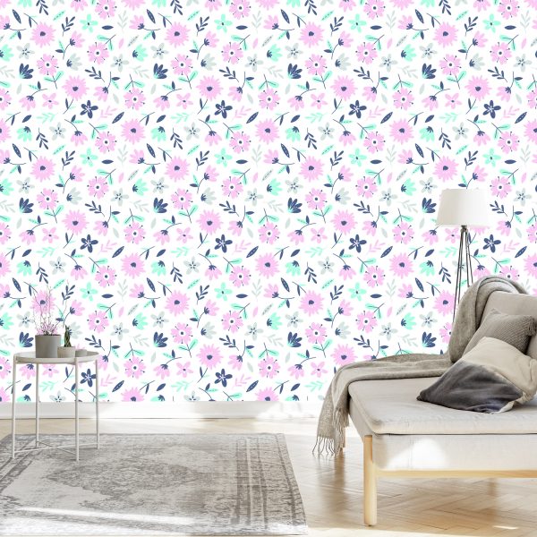 Behang Delicate Bloemen - Afbeelding 3