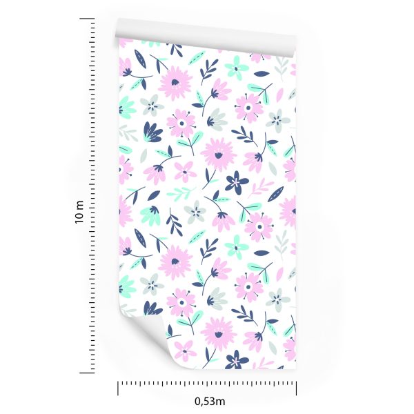 Behang Delicate Bloemen - Afbeelding 8