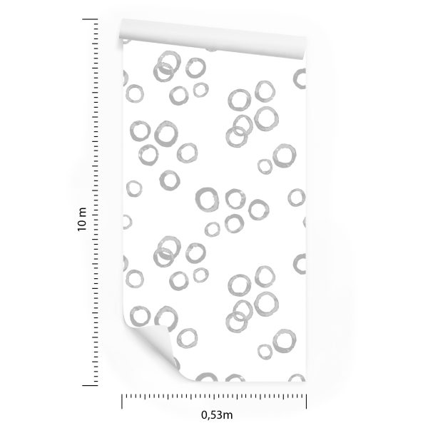 Behang Grijze Delicate Cirkels - Afbeelding 8