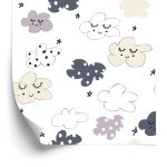 Behang Voor Kinderen - Sterren En Wolken