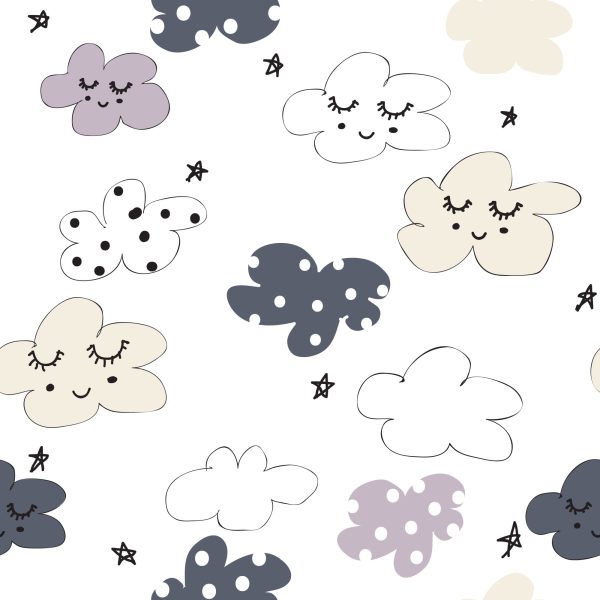 Behang Voor Kinderen - Sterren En Wolken - Afbeelding 2