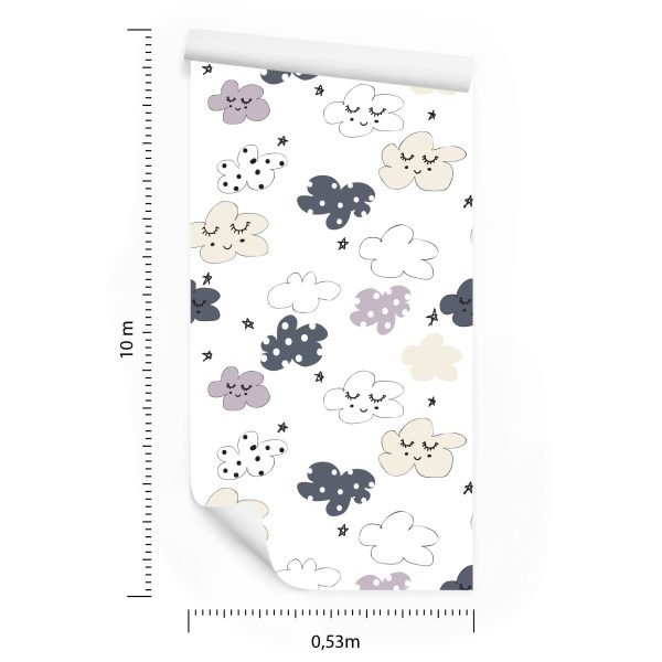 Behang Voor Kinderen - Sterren En Wolken - Afbeelding 8