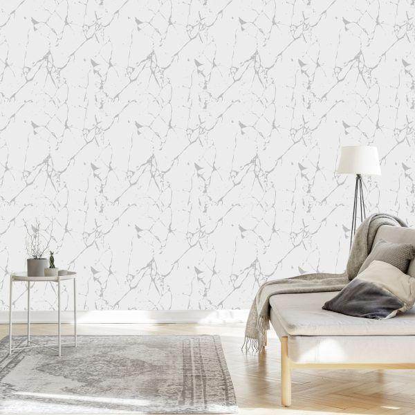 Behang Beton Met Marmerpatroon - Afbeelding 3