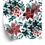 Behang Prachtige Bloemen Geschilderd Met Waterverf