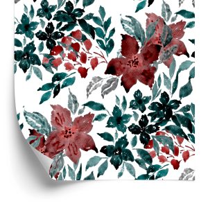 Behang Prachtige Bloemen Geschilderd Met Waterverf