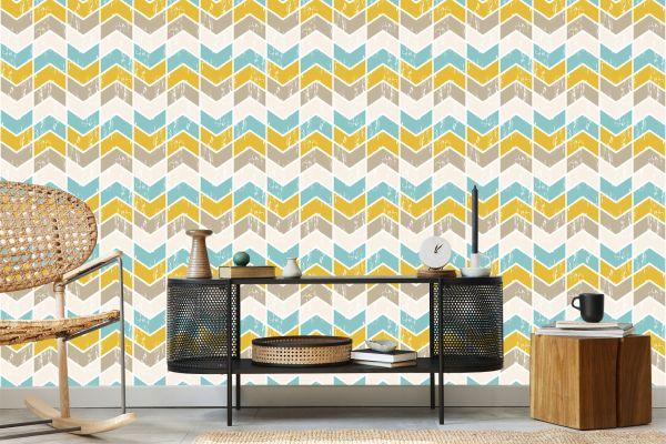 Behang Kleurrijke Retro Geometrische Patronen - Afbeelding 5