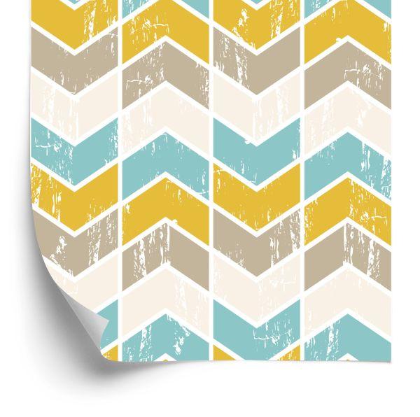 Behang Kleurrijke Retro Geometrische Patronen
