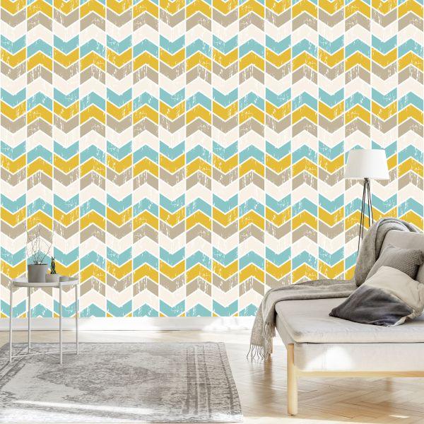 Behang Kleurrijke Retro Geometrische Patronen - Afbeelding 3