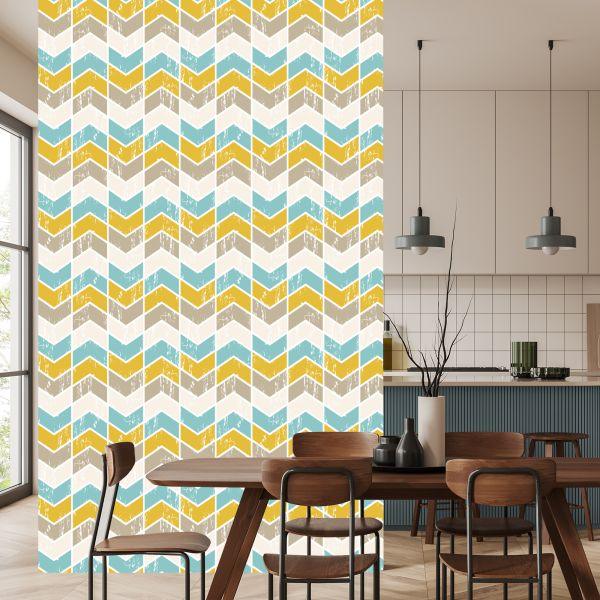 Behang Kleurrijke Retro Geometrische Patronen - Afbeelding 4