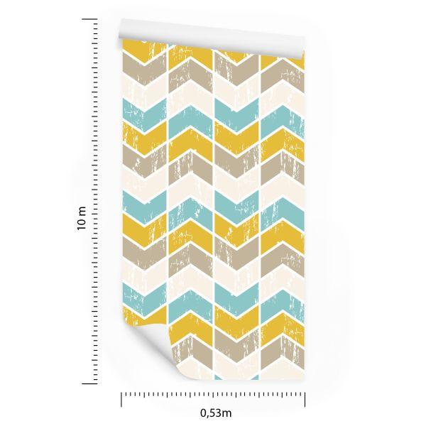 Behang Kleurrijke Retro Geometrische Patronen - Afbeelding 8