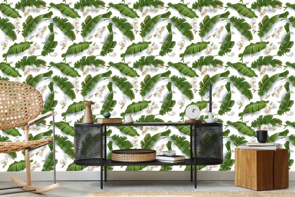 Behang Bloemen Van Orchideeën Natuur Voor De Salon - Afbeelding 5