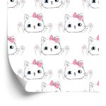 Behang Voor Kinderen - Happy Cats With A Bow