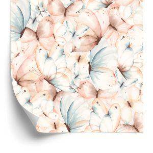 Behang Muur Pastel Vlinders Kinderkamer