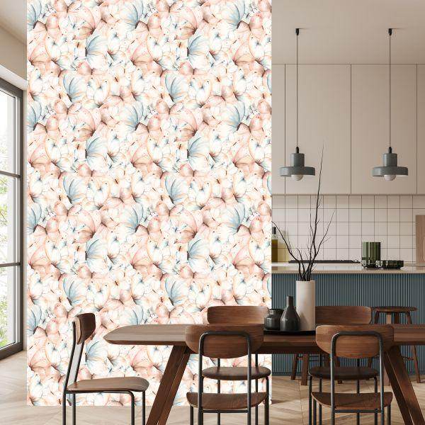 Behang Muur Pastel Vlinders Kinderkamer - Afbeelding 4