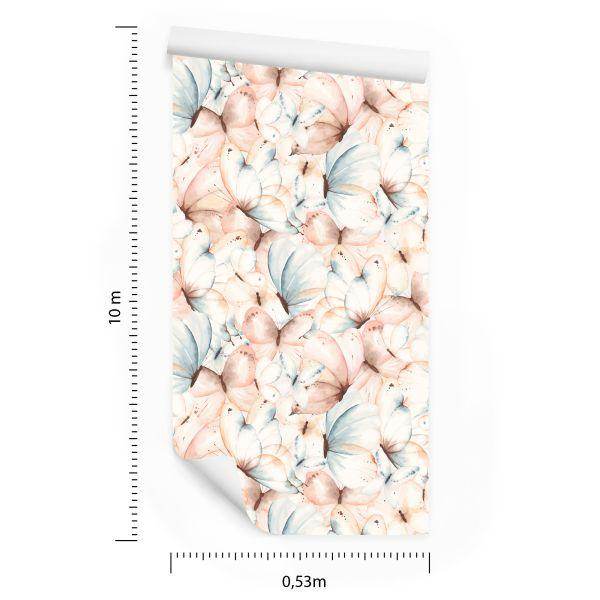 Behang Muur Pastel Vlinders Kinderkamer - Afbeelding 8