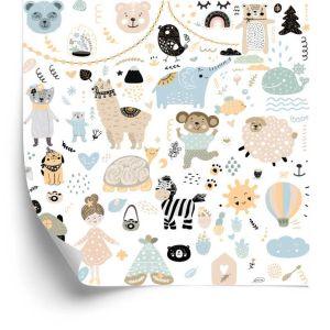 Behang Dieren In Scandinavische Stijl Voor Kinderen