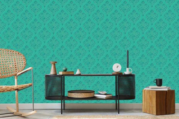 Behang Turkoois Ornamenten - 3D-Effect - Afbeelding 5