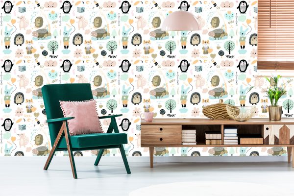 Behang Boom Natuur Voor Kinderen Scandinavische Stijl - Afbeelding 6