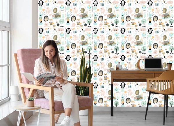 Behang Boom Natuur Voor Kinderen Scandinavische Stijl - Afbeelding 7