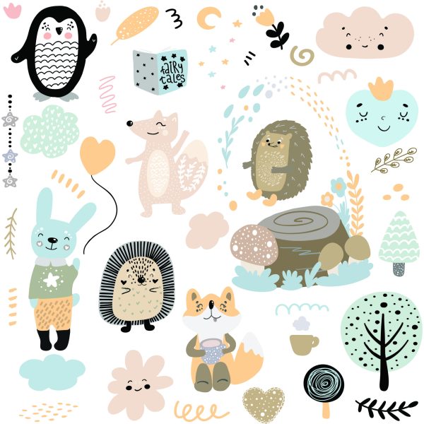 Behang Boom Natuur Voor Kinderen Scandinavische Stijl - Afbeelding 2