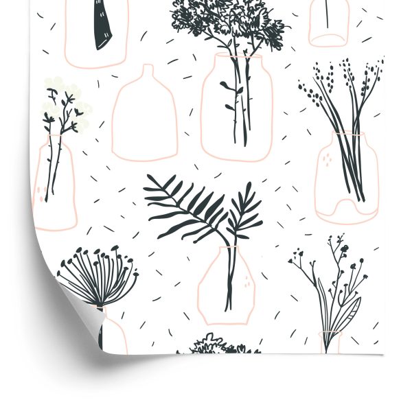 Behang Voor Het Kantoor Van Planten, Bloemen, Scandinavische Stijl