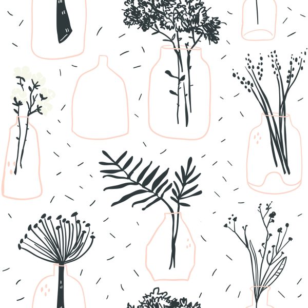 Behang Voor Het Kantoor Van Planten, Bloemen, Scandinavische Stijl - Afbeelding 2