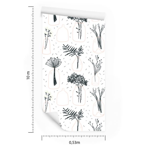 Behang Voor Het Kantoor Van Planten, Bloemen, Scandinavische Stijl - Afbeelding 8