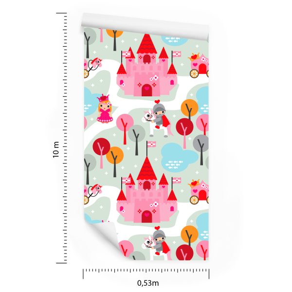 Behang Voor Kinderen. Prinses. Ridders. Kasteel. Paarden - Afbeelding 8