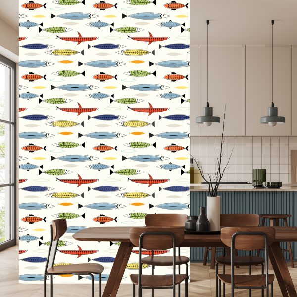 Behang Vis In Scandinavische Stijl Kinderkamer - Afbeelding 4