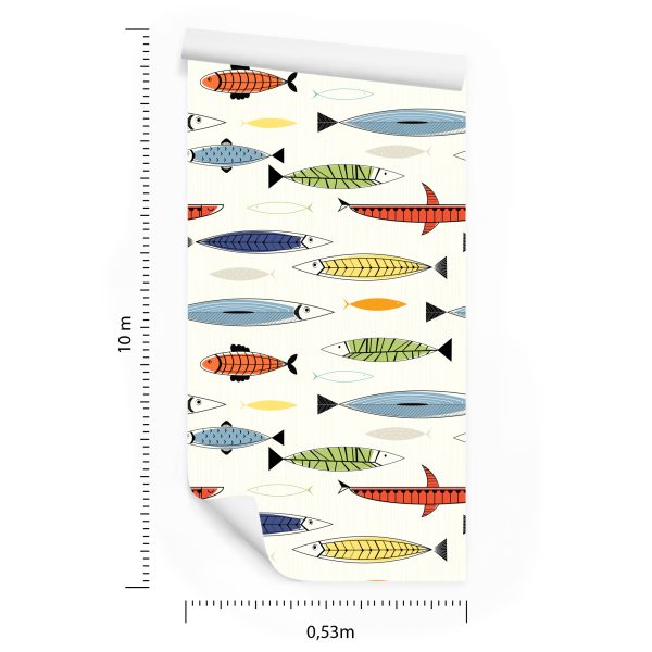 Behang Vis In Scandinavische Stijl Kinderkamer - Afbeelding 8