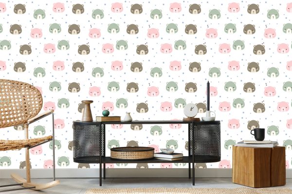 Behang Pastelkleurige Beren - Afbeelding 5