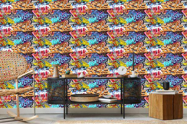 Behang Graffiti Op De Muur - Afbeelding 5