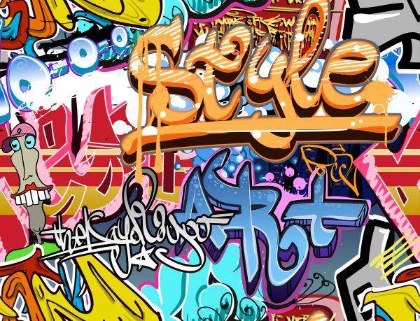 Behang Graffiti Op De Muur - Afbeelding 2