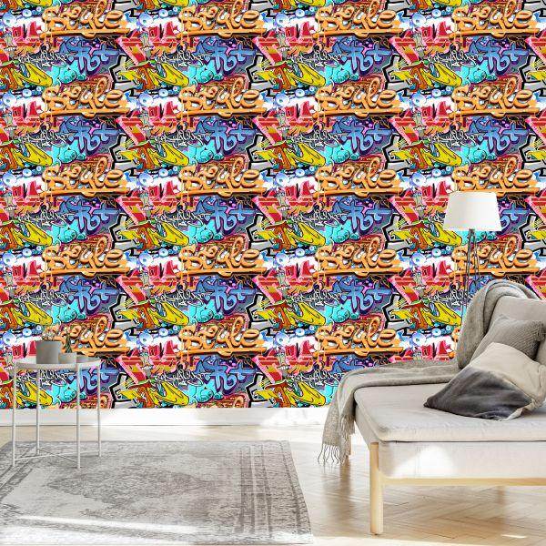 Behang Graffiti Op De Muur - Afbeelding 3