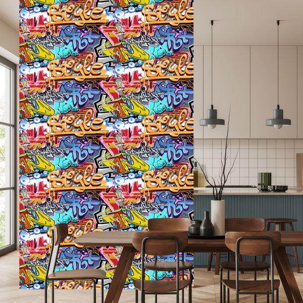 Behang Graffiti Op De Muur - Afbeelding 4