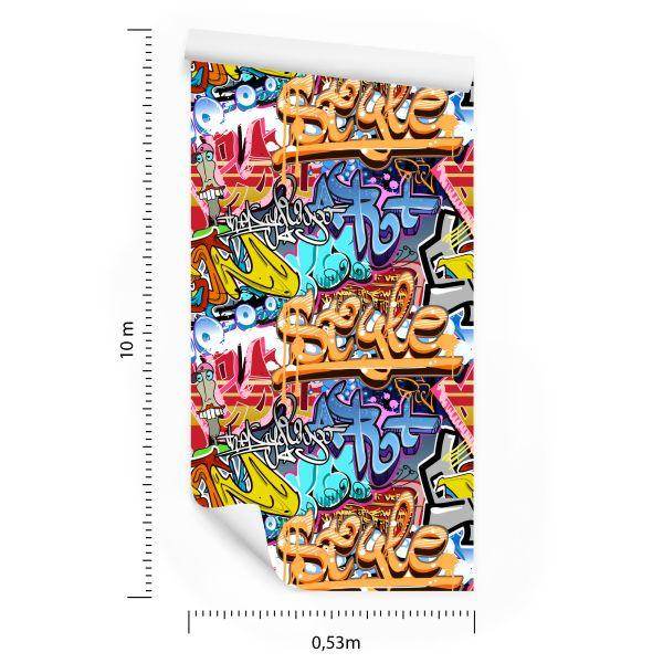Behang Graffiti Op De Muur - Afbeelding 8