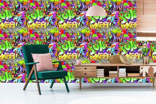 Behang Kleurrijke Graffiti - Afbeelding 6
