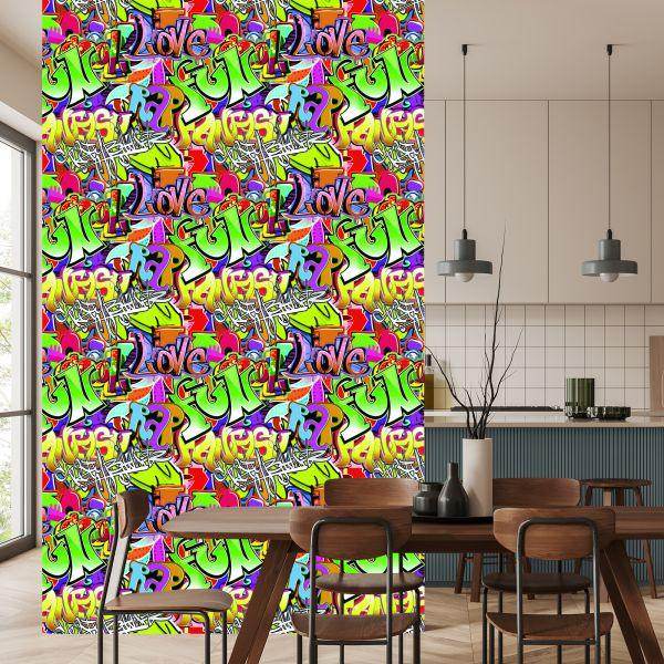 Behang Kleurrijke Graffiti - Afbeelding 4
