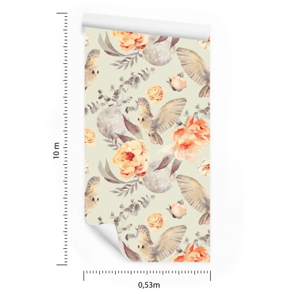 Behang Uilen In Bloemen - Afbeelding 8