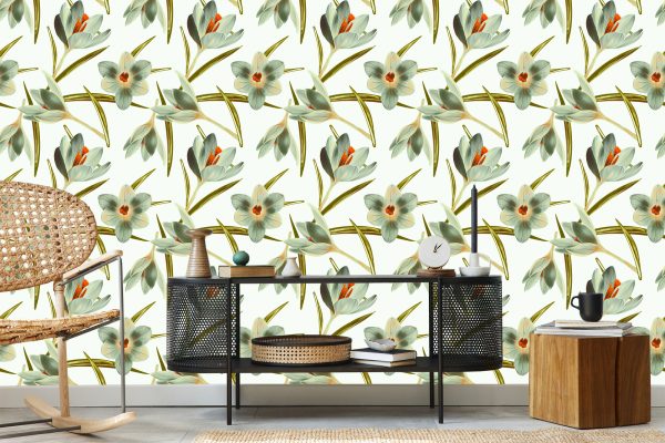 Behang Vintage Krokus Bloemen - Afbeelding 5
