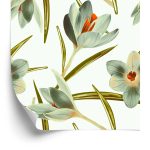 Behang Vintage Krokus Bloemen