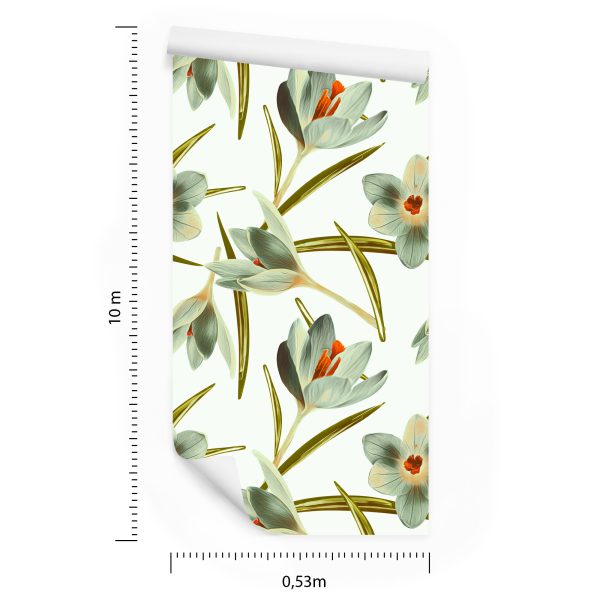 Behang Vintage Krokus Bloemen - Afbeelding 8